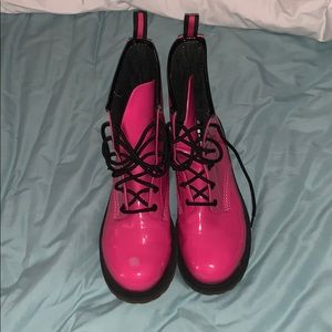 Pink doc Marten style boots